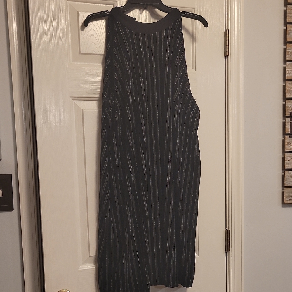 NWOT J. Jill Wearever Lined Evening Dress Silver And Black Petite Petite XL